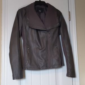 Gray Faux Leather Jacket